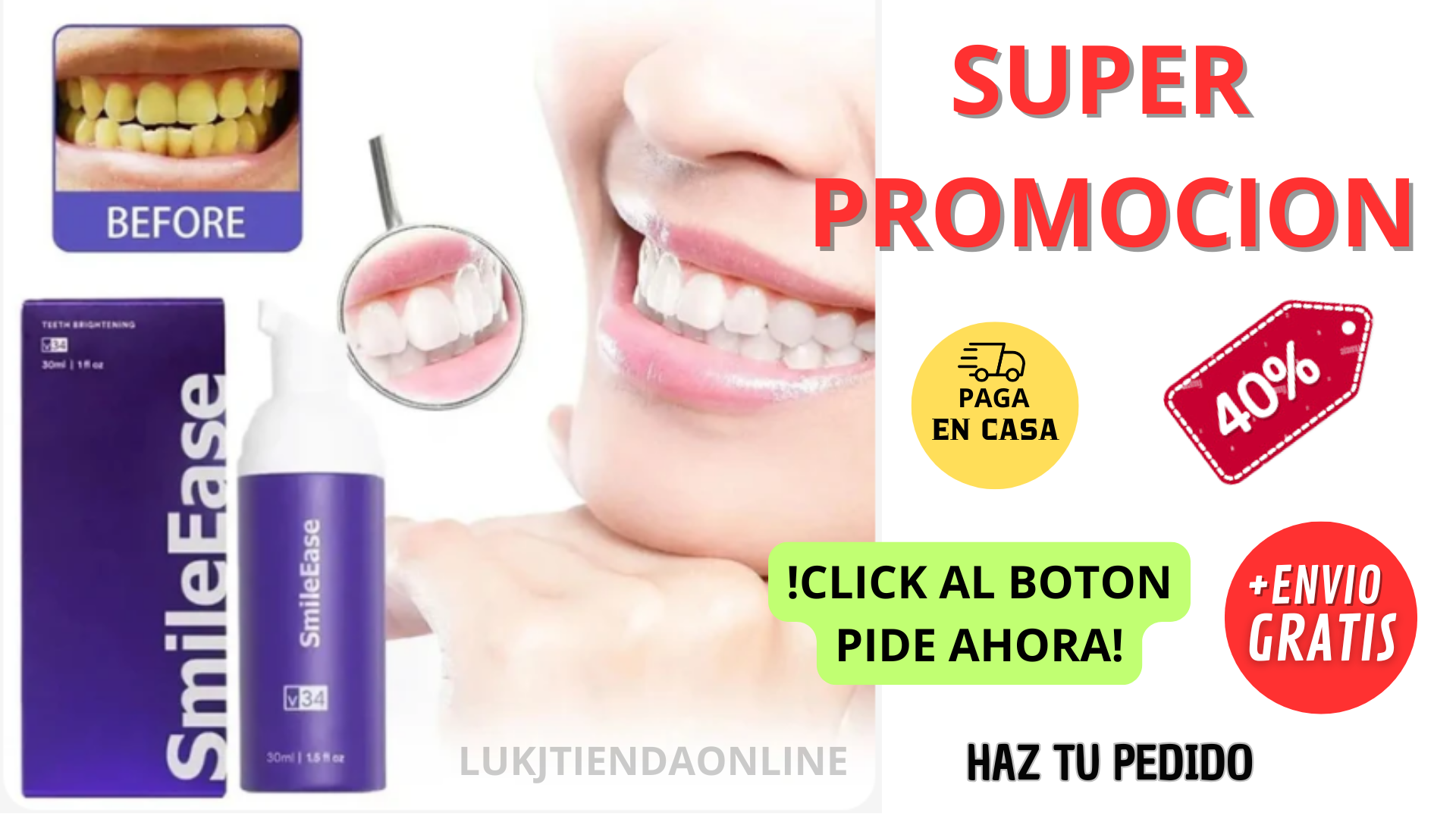 PASTA DENTAL BLANQUEADORA V34 - SMILE EASE