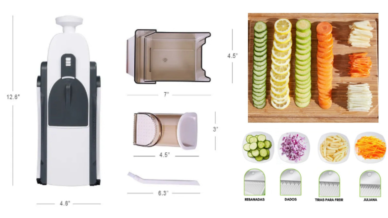 RALLADOR MODERNO MULTIFUNCIONAL DE VERDURAS Y FRUTAS