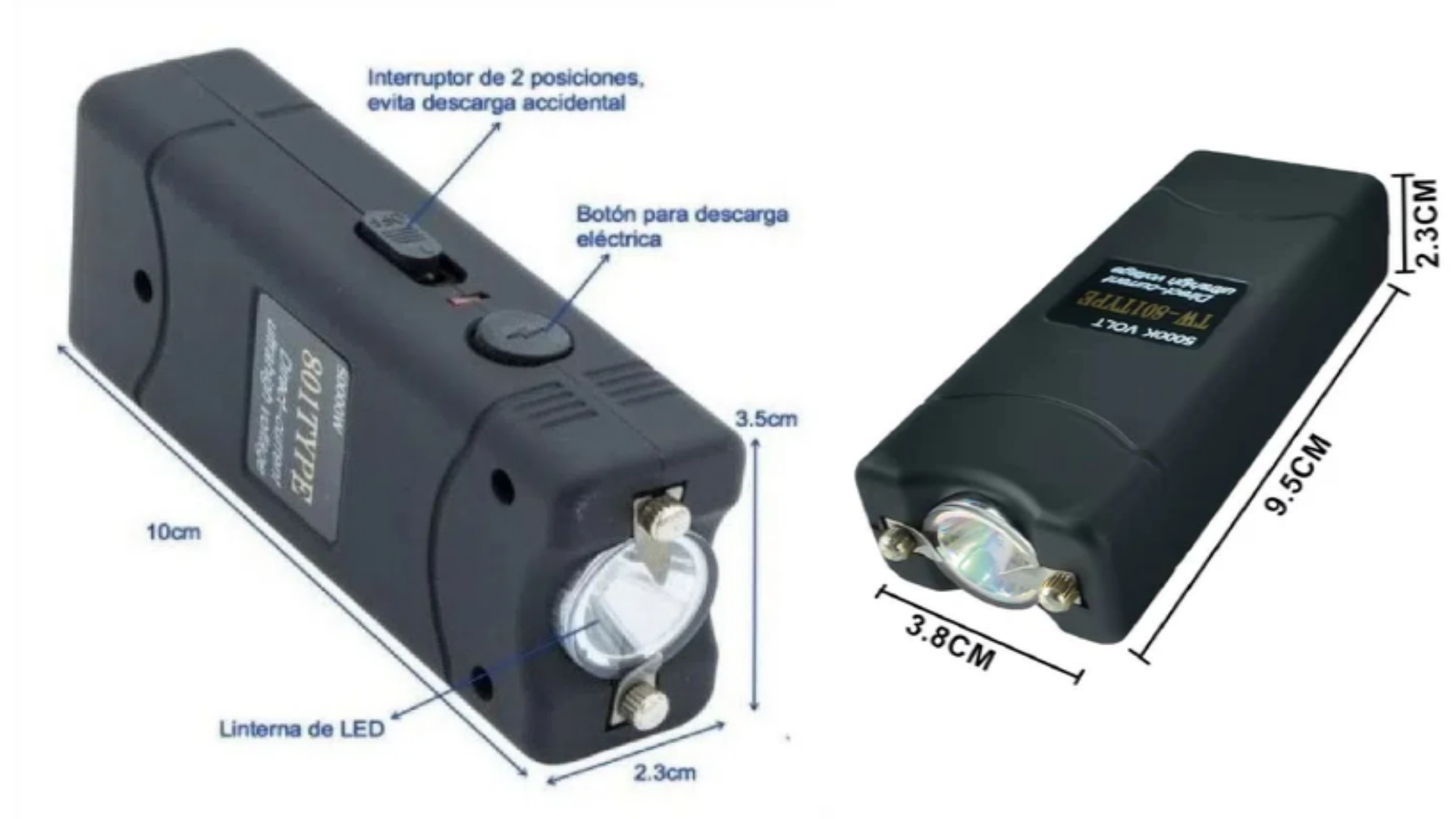 ELECTRO-SHOCK PARALIZADOR CON LINTERNA 5000K V