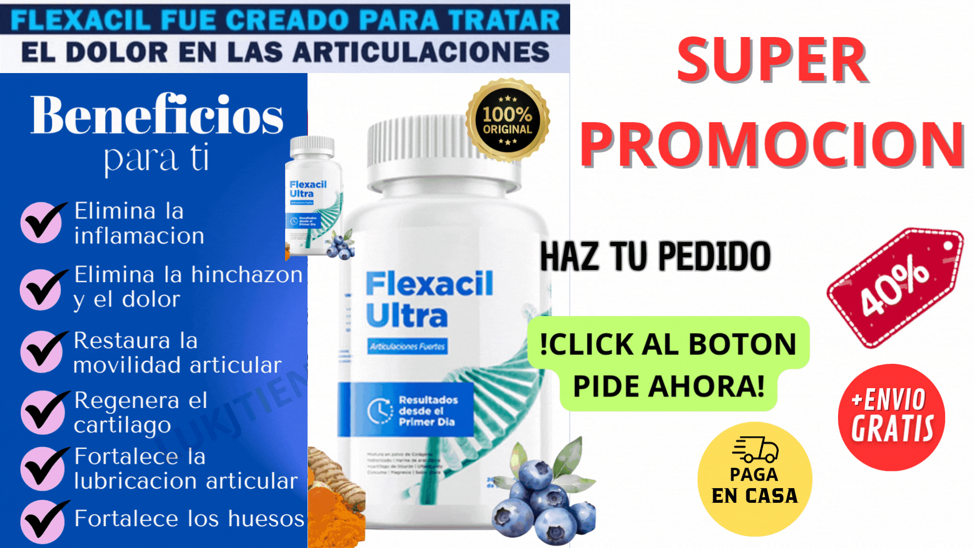 SUPLEMENTO FLEXACIL ULTRA - DILE ADIOS AL DOLOR DE LAS ARTICULACIONES