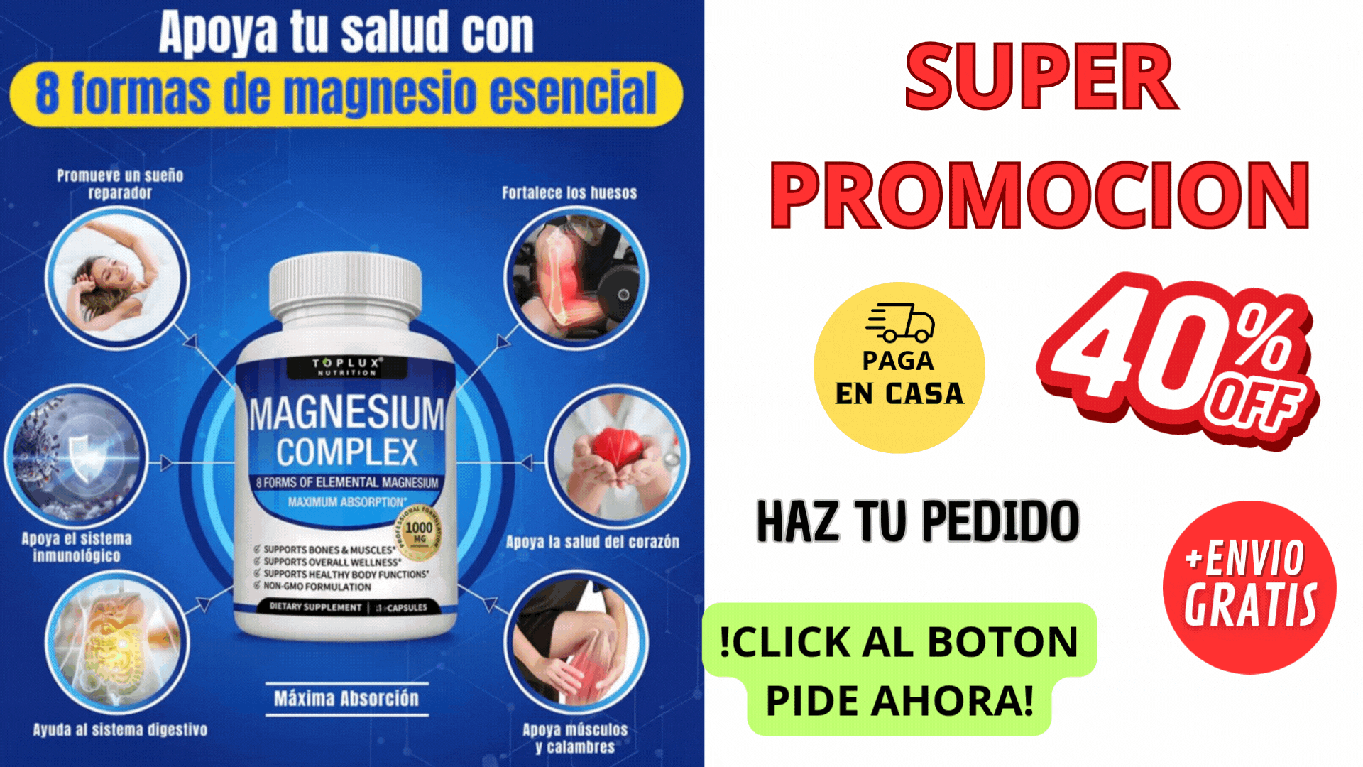 MAGNESIUM COMPLEX PREMIUN 8 EN 1 - ENERGIA, PODER Y RESTAURACION